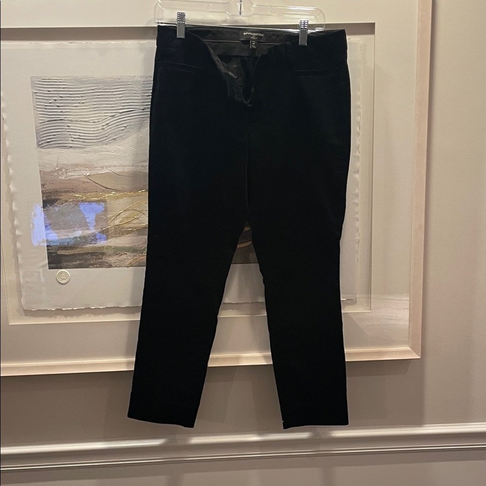 Banana Republic 6p Black Sloan Fit Velvet Trousers Perfect for Winter Holidays!